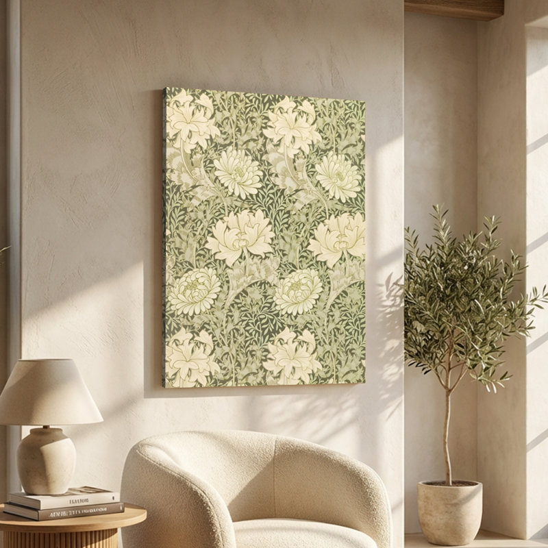 «White Flowers on Dark Fond», reproduction sur toile rétro