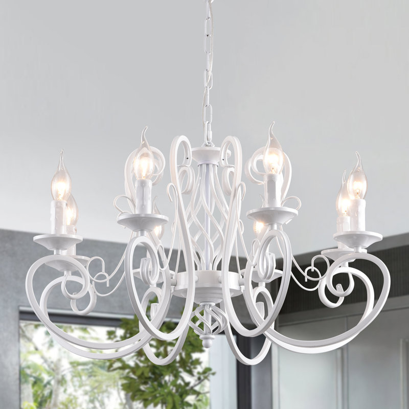 Dirksen 8 - Light Dimmable Classic / Traditional Chandelier, White