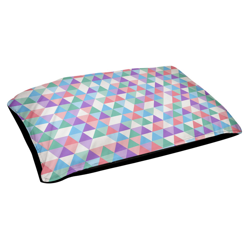 Coussin d’extérieur triangle Campion, Grand (l 42,5 po x P 32,5 po x H 14 po), Bleu / Rose