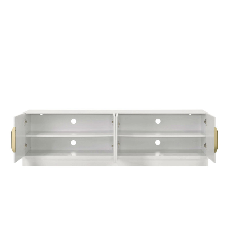 Palmer 70"W White 4-Door TV Stand (TV Stand)