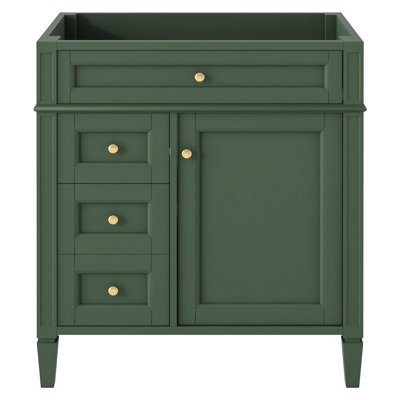 Meuble-lavabo de 30 po de style moderne, 2 tiroirs, tiroir basculant, organisateur de porte d'armoire, tablette réglable, glissières de tiroir en métal lisse et meuble-lavabo en bois massif avec poignée texturée, rangement diversifié,