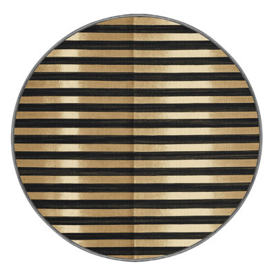Machine Washable Horizontal Stripes Brown Area Rug