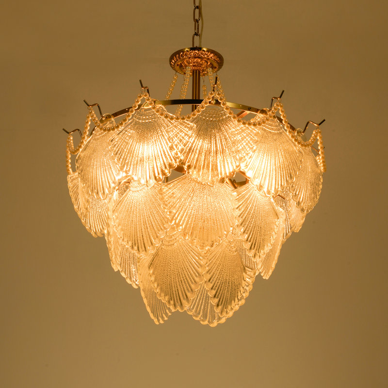 24" Shell-shaped Crystal Chandelier