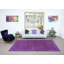 Tapis mauve en laine fabriqué à la main 6,4 x 10,5 pi