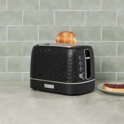 2 Slice Toaster Wide Slot with Removable Crumb Tray, Variable Browning Control, black