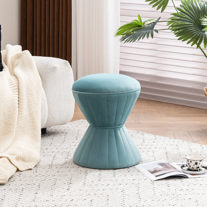  Repose-pieds de tabouret d'appoint capitonné Konsta, Sauge