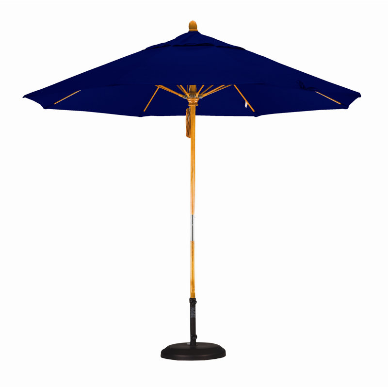 Parasol 9" Market, Bleu marine - polyester, Marenti Wood