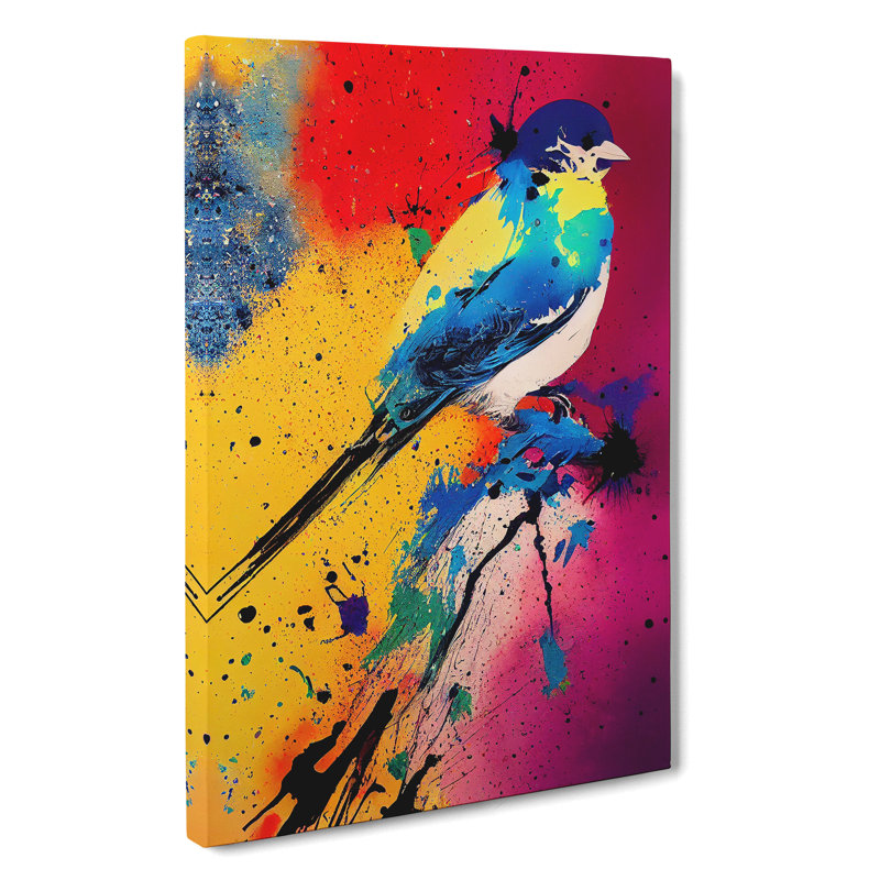 Painted Bird No.5 Abstract - Wrapped Canvas, 60cm H x 40cm W x 3cm D