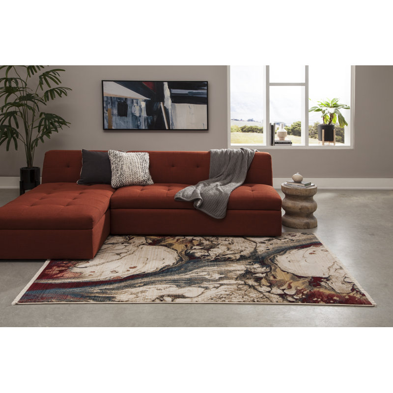 Kinzel Abstract Indoor Rug, Rectangle 2' x 3'