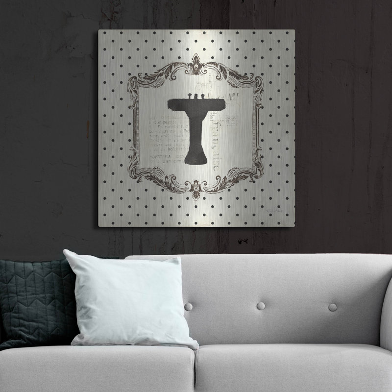 Art mural en métal luxueux «Cartouche Sink» par Emily Adams, H 36 po x l 36 po