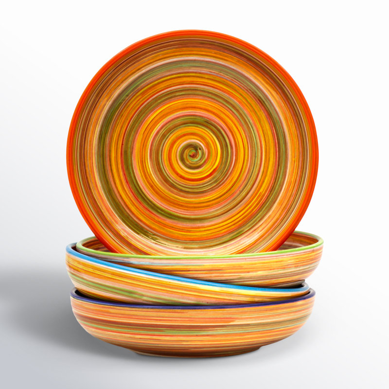 Ensemble de bols à pâtes Raia, Orange multicolore
