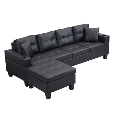 Naponee 2 - Piece Vegan Leather Sectional -  Latitude RunÂ®, CB45FF41BEB44AB2A088B380A3B480E5