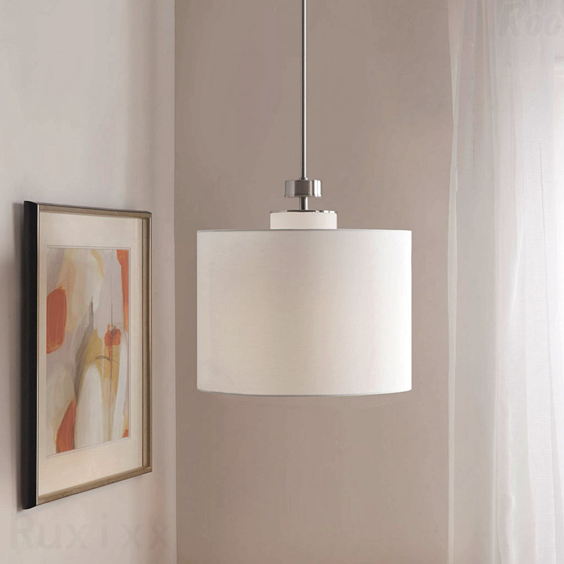 Luminaire suspendu en métal Pacific, abat-jour tambour