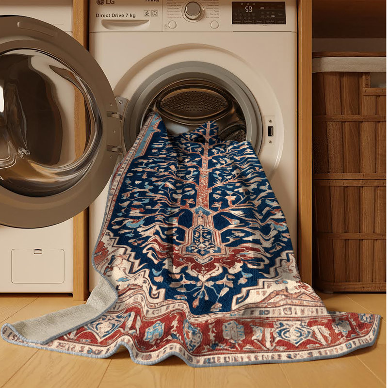 Tapis persan gris lavable à la machine, Tapis de couloir 2 pi x 5 pi