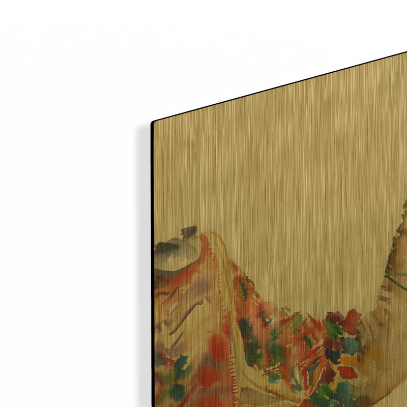 «Desert Camel I» par Alan Majchrowicz, art mural en métal doré, 24 po x 24 po, 24 po x 24 po