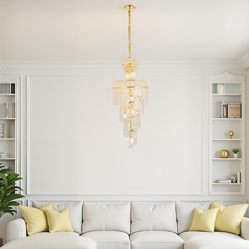 Sterns 8 - Light Dimmable Tiered Chandelier, Gold, Royal Cut