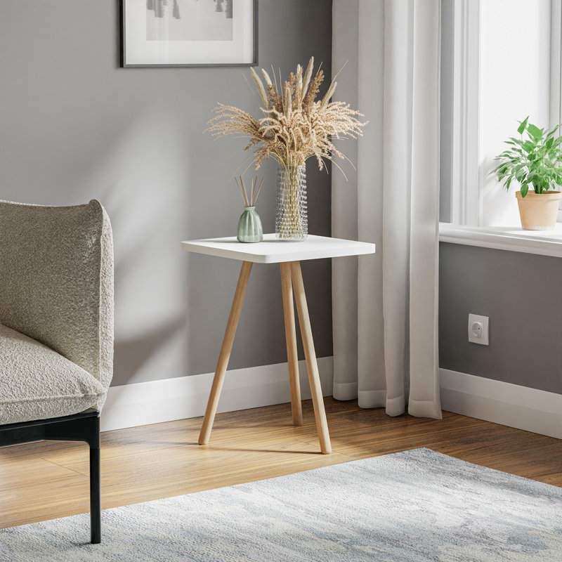 InterGo Modern Nesting Square End Table - Stylish Wooden Living Room Furniture, Minimalist Side Table, Lyell Small Coffee Table
