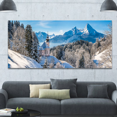 Paysage de montagne, art mural sur toile, Alpes bavaroises, reproduction d'hiver - Hiver dans les Alpes bavaroises