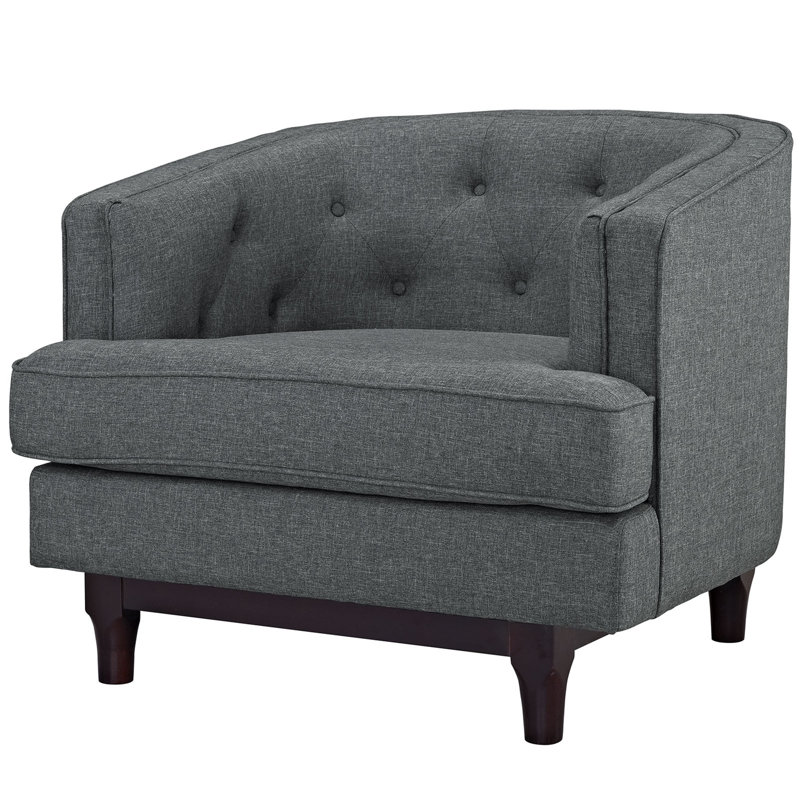 Fauteuil demi-tonneau 35,5 po, Polyester gris