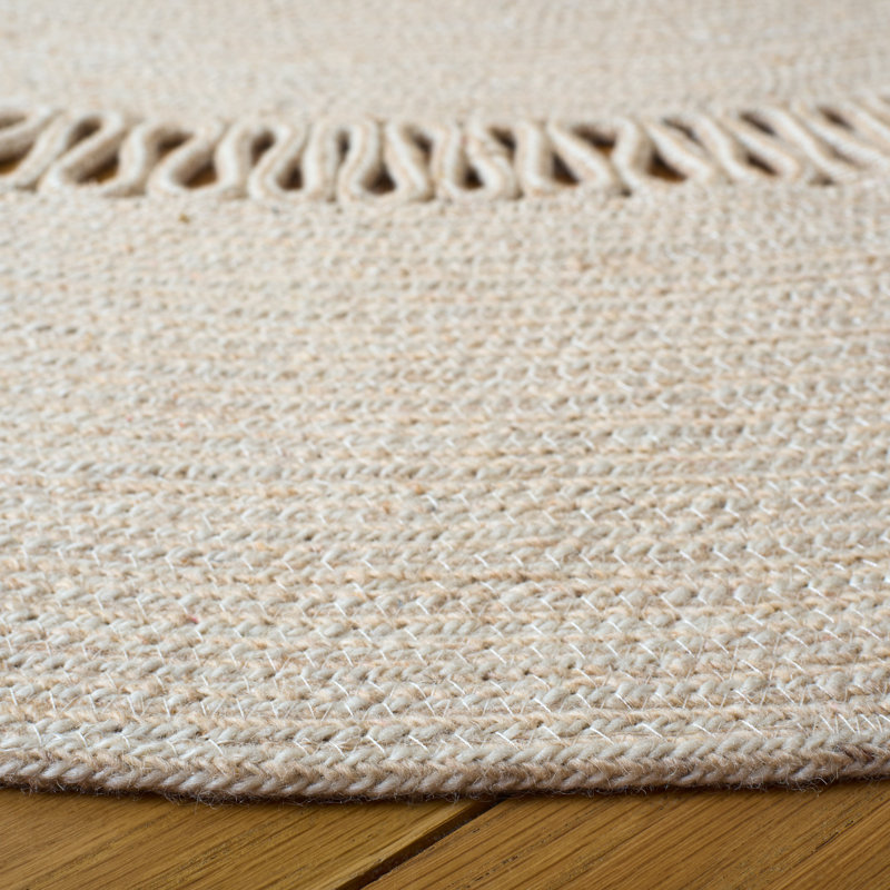 Braided Hand Woven No Pattern Indoor Rug, 6'-0" x 6'-0" Round