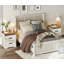 Ensemble de chambre à coucher de style campagnard 3 pièces, commode 48 pouces avec 6 tiroirs et 2 tables de chevet avec 1 station de charge Laziza-1251627315