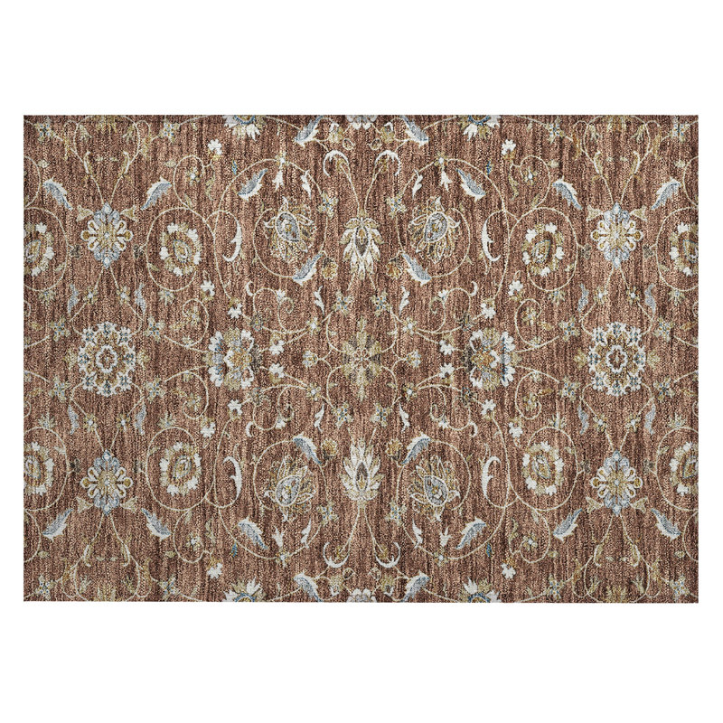 Paprika Flat Woven Rectangular Synthetic Washable Rug