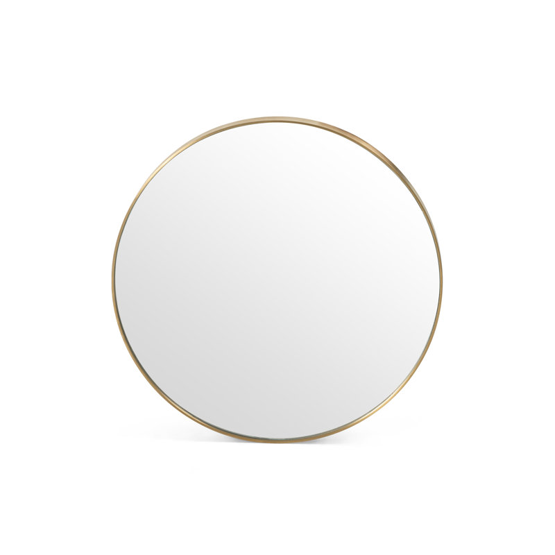 Bellvue Metal Wall Mirror, Shiny Steel, 47.25" x 47.25"