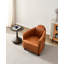 Fauteuil demi-tonneau en cuir véritable Clubhouse-113299283