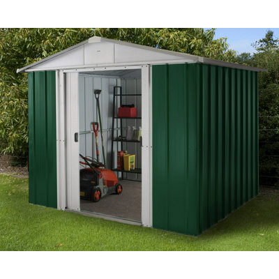 8 ft. W x 9 ft. D Metal Apex Garden Shed