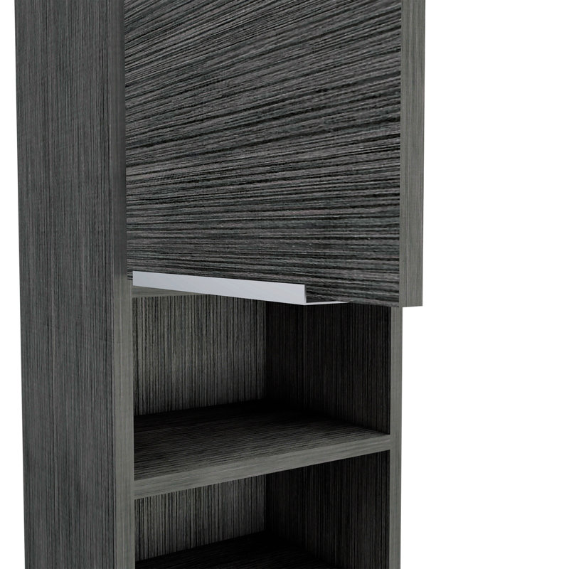 Armoire à pharmacie à porte simple H 32 po, deux tablettes extérieures, deux tablettes intérieures, Gris