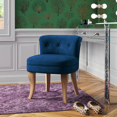 Jonna Tufted Vanity Chair with Solid Wood Legs by Etta Avenue