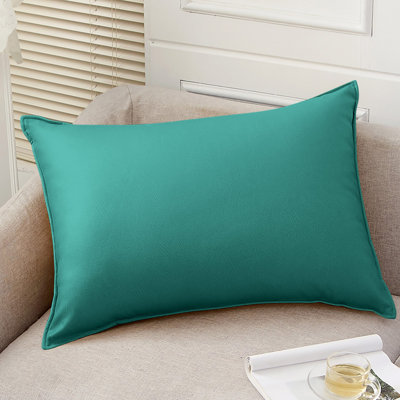 Housse de coussin d'extérieur imperméable rectangulaire de couleur unie pour coussin