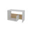 Table d'appoint Vega en mélamine avec rangement ouvert, blanc et chêne clair-2057183344