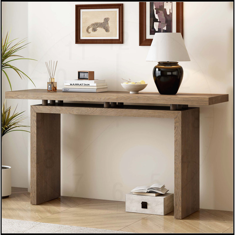 Stylish Ash Veneer Console Table with Smart Design for Various Rooms, Natural