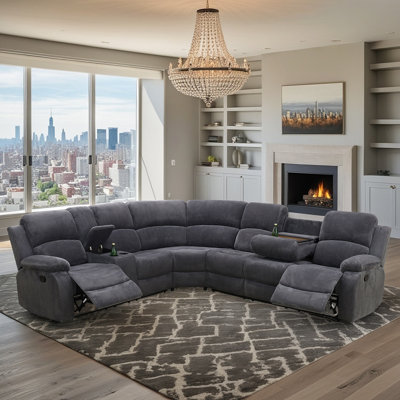 Ensemble de canapé modulaire inclinable 3 pièces Corduroy