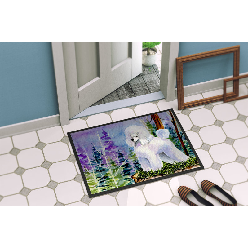 Tapis de porte d’intérieur anti-dérapant caniche, Rectangle 2 pi x 3 pi