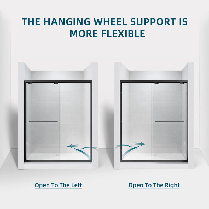 - W x 72'' H Bypass Door Semi-Frameless Shower Door with Easy-Clean