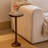 Jilyn Small Pedestal End Table Metal Base Side Table, Drinking Table w/ Scratching Distressed Finish