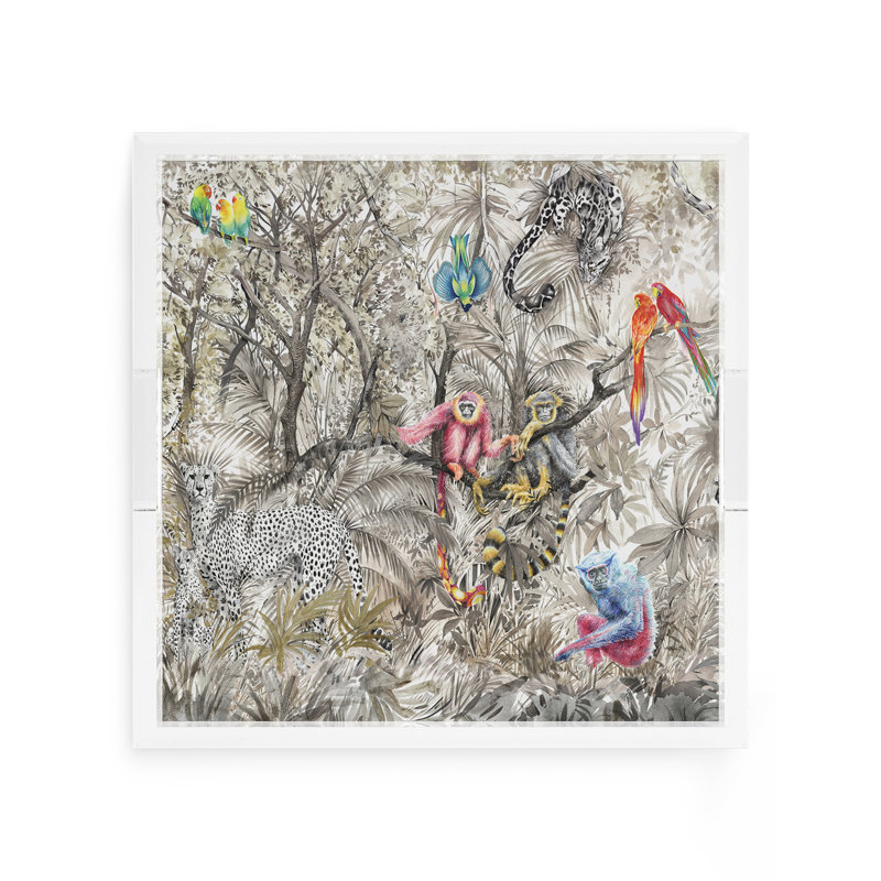 Arcadia Cheetah Scene Acrylic Square Decorative Tray, 2" H x 12" W x 12" D