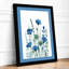 Blue Carnations in Watercolour Botanical - Framed Print-332563424-332563428