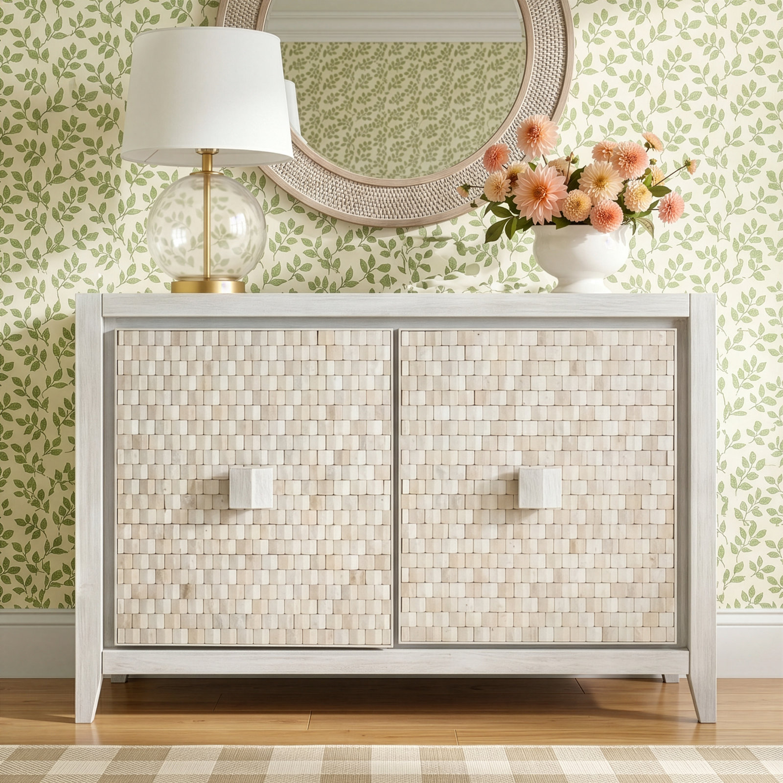 Bria Solid Wood Storage Cabinet, White