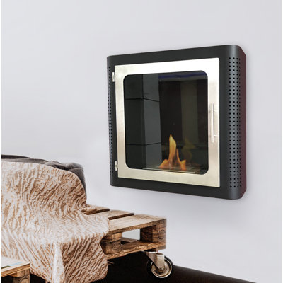Isla Belfry Heating 60cm W Black/Nickel Bio-Ethanol Fireplace