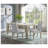 White Genuine Marble Rectangular Dining Table with Solid Wood Veneer Base - Seats 6, Contemporary Style