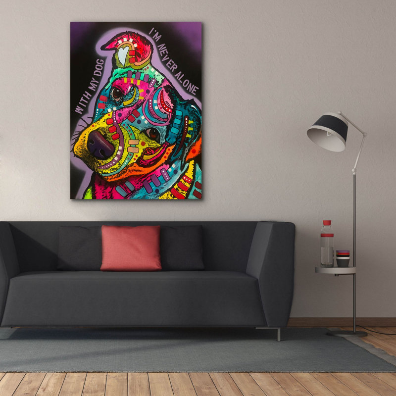 «With My Dog» par Dean Russo Studios, art mural sur toile, H 54 po x l 40 po
