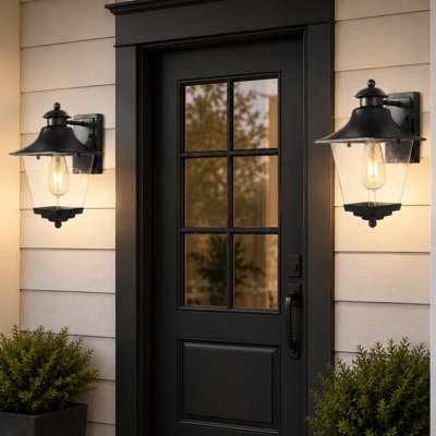 Black 12.6'' H Outdoor Wall Lantern