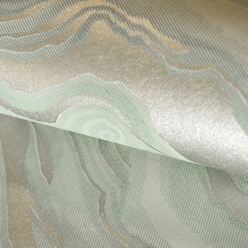 Rouleau de papier peint à texture abstraite Slow Living, Vert wasabi