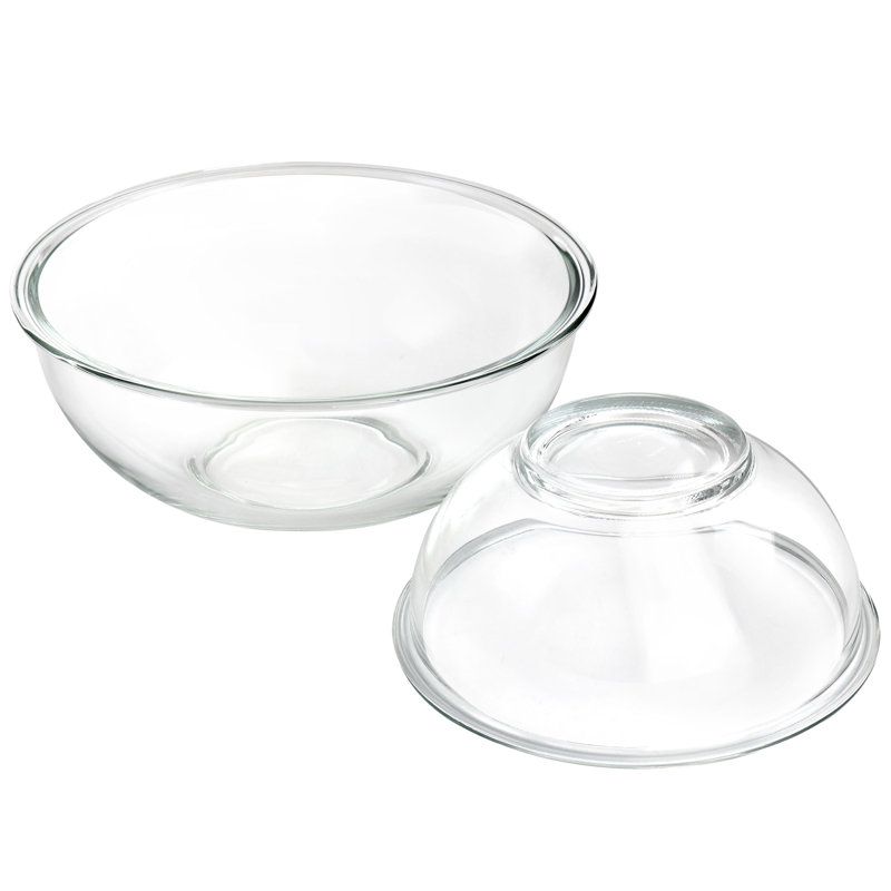 Clear Borosilicate Glass Nesting Bowl Set, 4 Pieces
