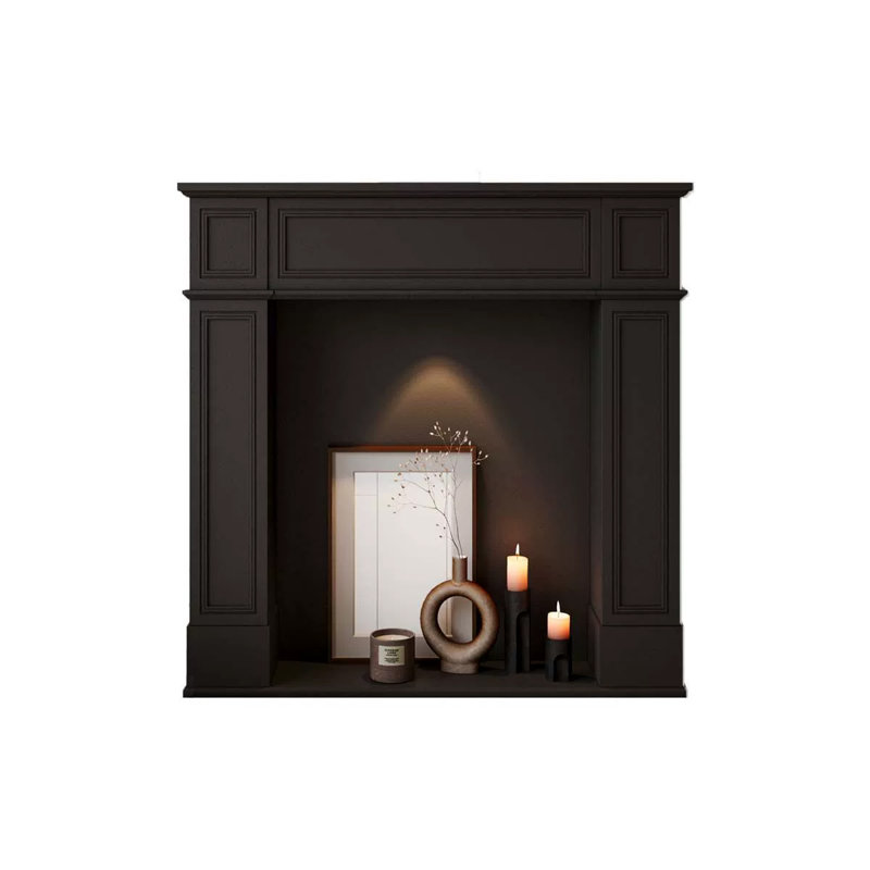 White Manufactured Wood Electric Fireplace, White