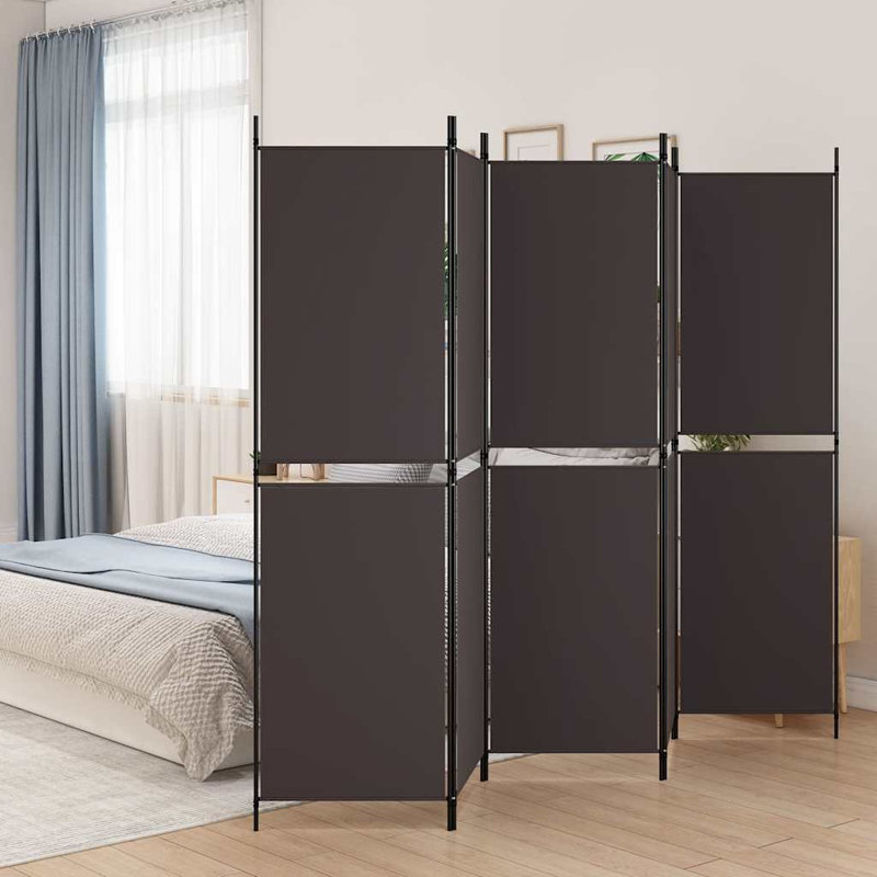 Cloison pliante Rikkea, Brun, 5, H 70,8 po x l 98,4 po