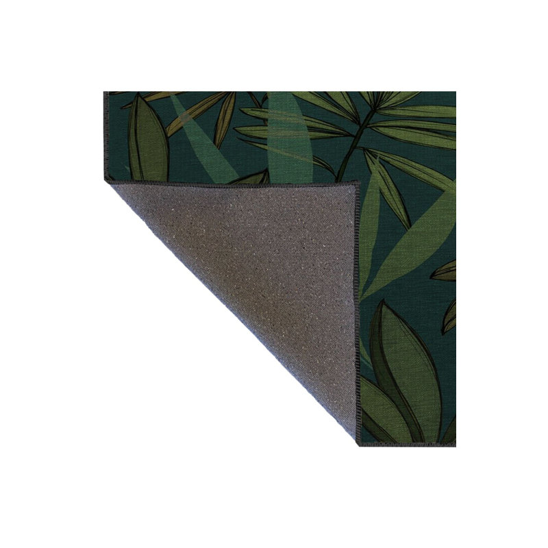 Tapis décoratif vert à motif de plantes vertes, Tapis de couloir 3 pi 3 po x 9 pi 10 po